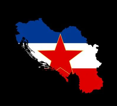 Yugoslavia map flag vector silhouette illustration イラスト素材