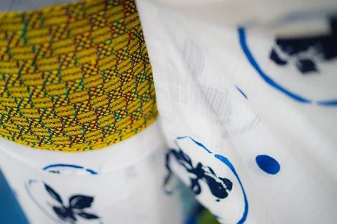 Yukata and Hydrangea Stock Photos