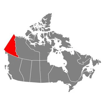 Yukon of Canada map shape, travel web flat concept icon vector illustration Ilustración de archivo