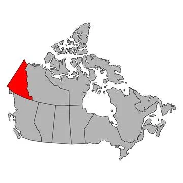 Yukon of Canada map shape, travel web flat concept icon vector illustration Stock Illustration