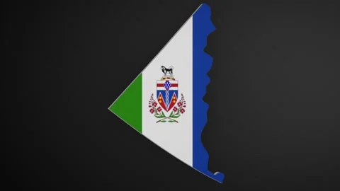 Yukon - Canada Province Border Map Intro Stock Footage 231812983