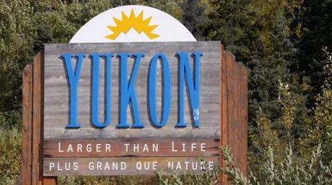 Yukon Sign Stock Footage 32014584