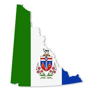 A Yukon Territory Canada Flag Map Stock Illustration