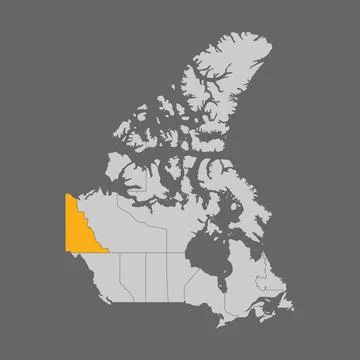 Yukon territory highlighted on the map of Canada Stock Illustration