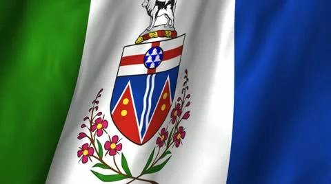 Yukon Waving Flag Stock Footage 12379756