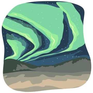 Yukon winter night Stock Illustration