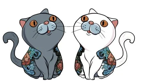 Yukuza Cute Cat Stock Illustration
