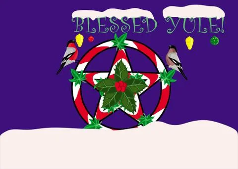 Yule greeting card Stock Illustration