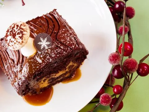 Yule Log Cake Stock Photos