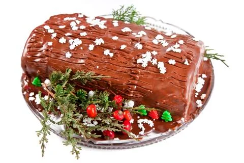Yule log Stock Photos