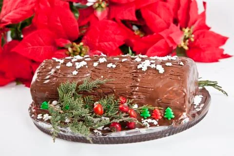 Yule log Stock Photos