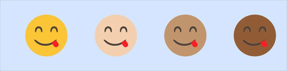 Yum. 3D stylized vector icon. smiling emoticon character design. 3D emoticon for Stock Illustration