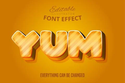 Yum text, editable font effect Stock Illustration