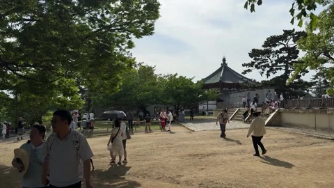 Yumedono Hall of Dreams octagonal hall historic Horyu-ji Buddhist temple in Stock Footage 345471527