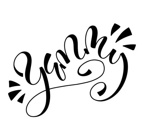 Yummy black calligraphy design - vector illustration Illustrazione stock