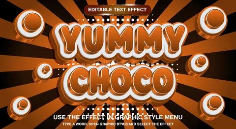 Yummy Choco brand style editable text effect Stock-Illustration