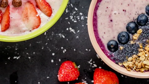 Yummy cocktail with different berries Stock Footage 101335405