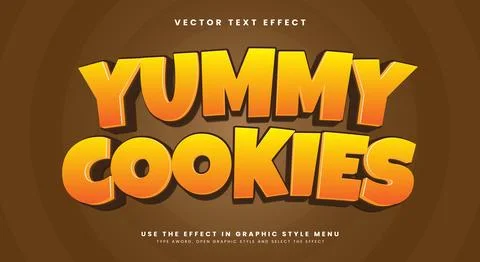 Yummy Cookies editable text effect Template イラスト素材