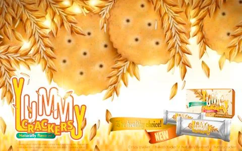 Yummy Crackers ad Stock Illustration