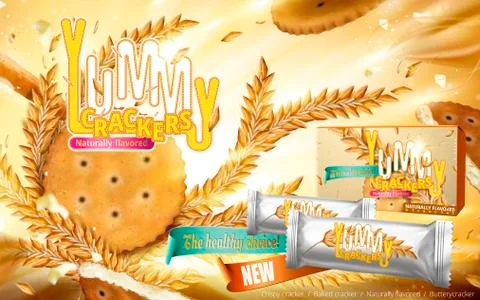 Yummy Crackers ad Stockillustratie