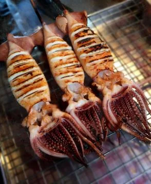 Yummy Grilled Squids Foto stock
