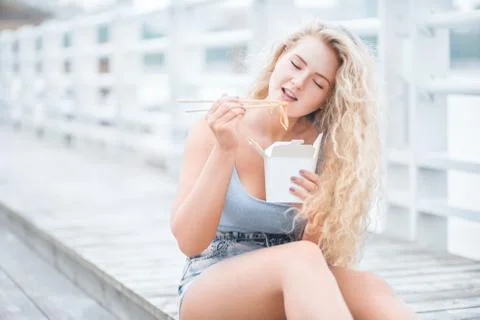 Yummy noodles. Stock Photos