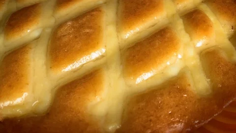 Yummy pie rotating concentric clockwise.Delicious sweet pie. Close up  Stock Footage 115100304