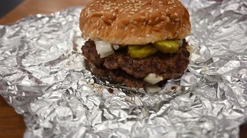 Yummy Restaurant Hamburger Stock Footage 134996166