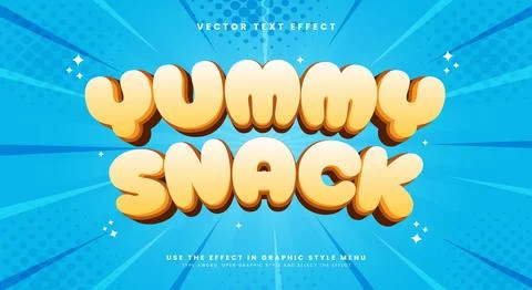 Yummy Snack 3d editable text effect template イラスト素材