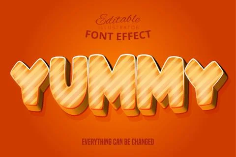 Yummy text, editable font effect Stock Illustration