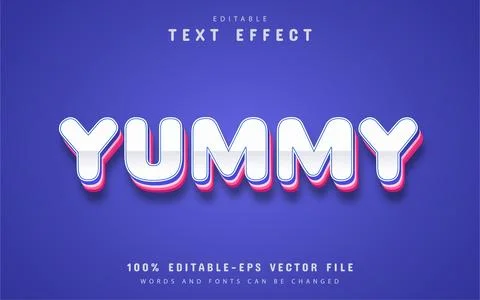 Yummy text effect editable Illustrazione stock