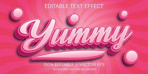 Yummy vector text effect with modern style design Stock Illustration