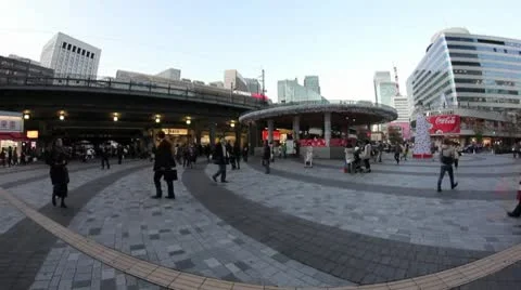 Yurakucho fish-eye Square Video stock 9189993