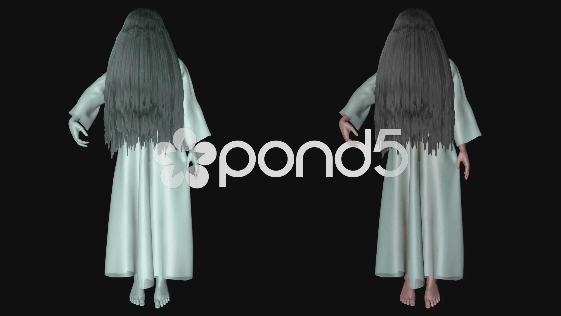 Yurei Long Hair Japanese Ghosts with Mat... | Stock Video | Pond5