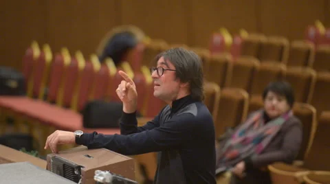 Yuri Bashmet on the rehearsal Stock Footage 49265796