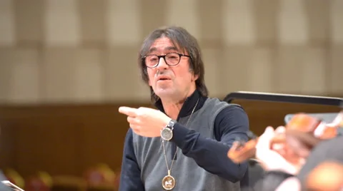Yuri Bashmet on the rehearsal Stock Footage 49265934