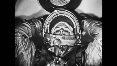Yuri Gagarin. Preparing for the flight Stock-Footage 166796056