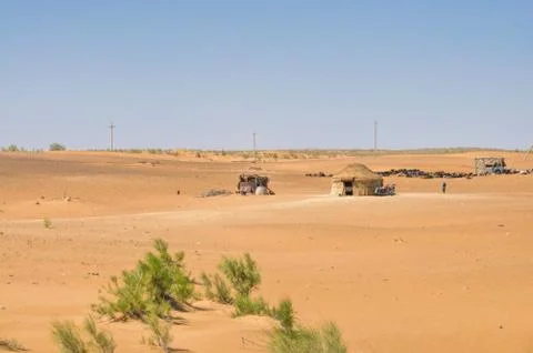 Yurt in desert Stock Photos