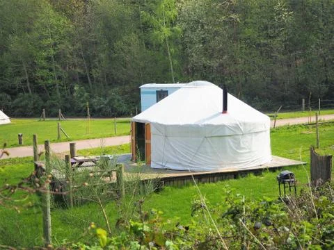 A yurt in a field Stock Photos
