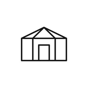 Yurt logo sign vector outline Ilustración de archivo
