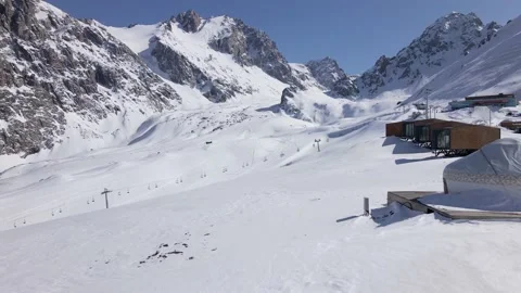 Yurt nomadic house hotel complex in Kazakhstan Mountains Stock Footage 193992140