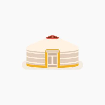 Yurt of nomads. Flat illustration. Stock Illustration