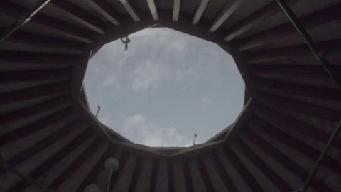 Yurt Skylight Clouds Stock Footage 76971659