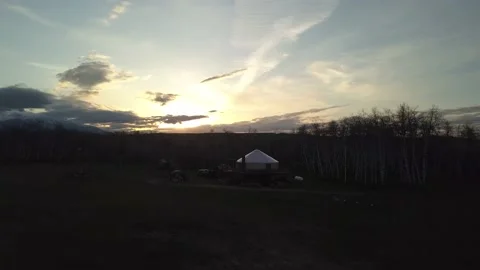 Yurt tucked in the forest Video stock 166424952