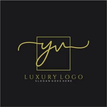 YV Initial handwriting logo design Stock Illustration