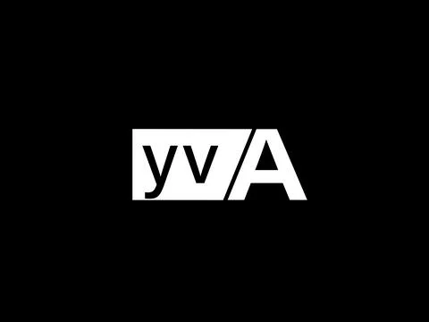 YVA Logo and Graphics design vector art, Icons isolated on black background Stock Illustration