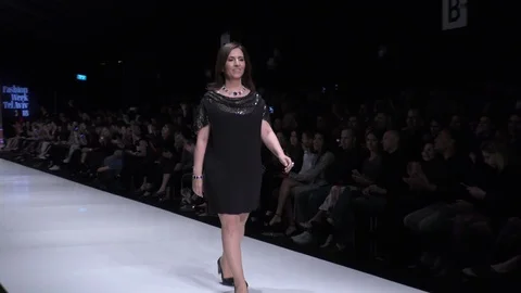 Yvel, Turning the Table campaign and celebrities present catwalk on the runway Stock Footage 87648625