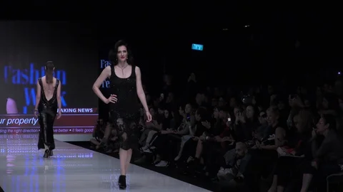 Yvel, Turning the Table campaign and celebrities present catwalk on the runway Stock Footage 87651859