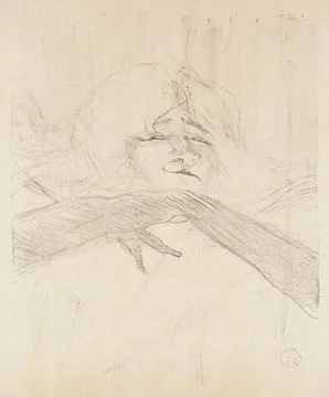 Yvette Guilbert, Linger, Longer, Loo. Henri de Toulouse-Lautrec (France, Al.. Stock Illustration