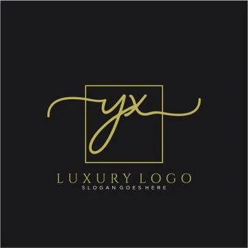 YX Initial handwriting logo design Stock Illustration